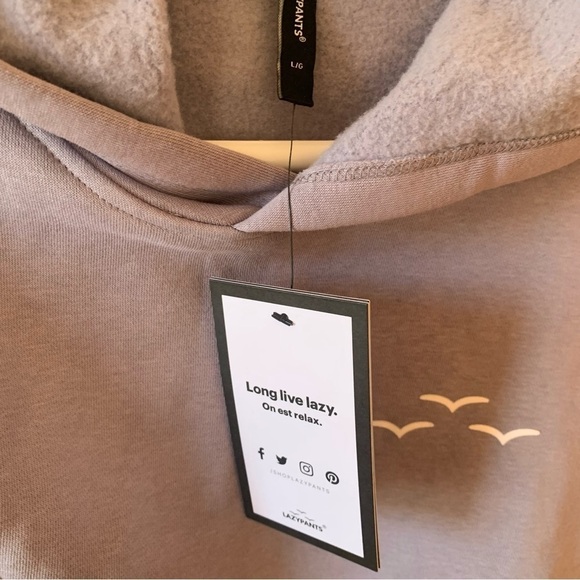 Lazypants Cropped Purple Hoodie - Picture 7 of 9